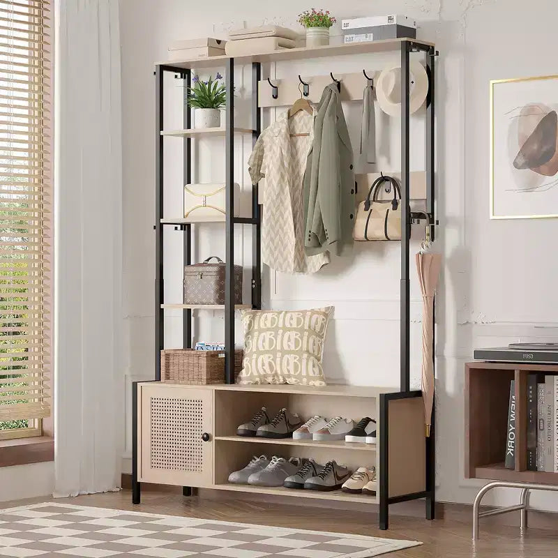 Meuble d'entrée avec banc et rangement à chaussures