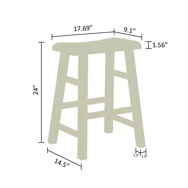 Tabourets de bar à hauteur de comptoir de cuisine en bois massif robustes avec siège en forme de selle
