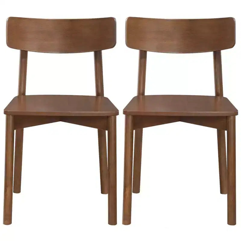 Chaises de salle à manger Mid-Century Modern en noyer massif