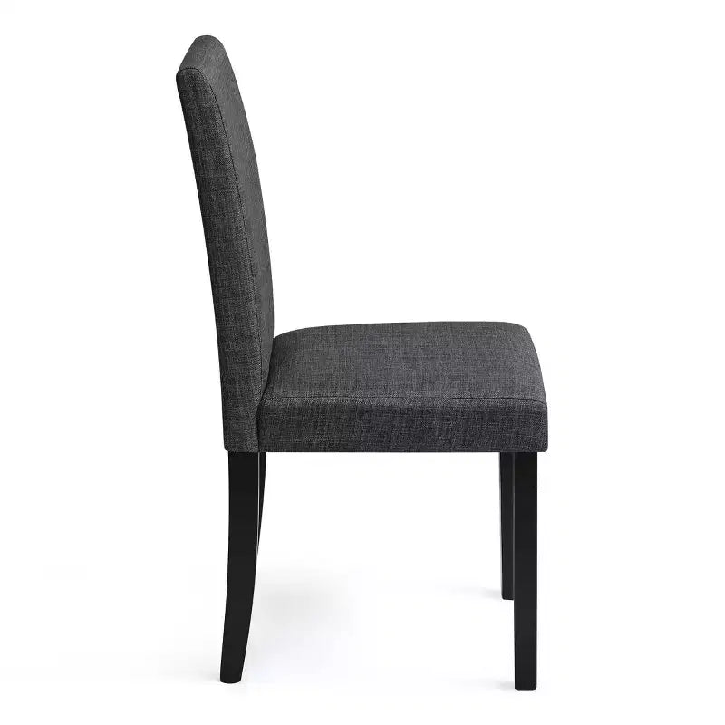 Chaise de salle à manger en bois massif et lin, chaise rembourrée