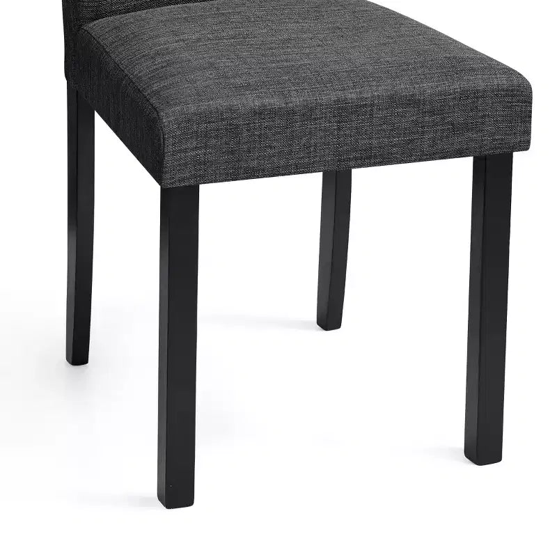 Chaise de salle à manger en bois massif et lin, chaise rembourrée