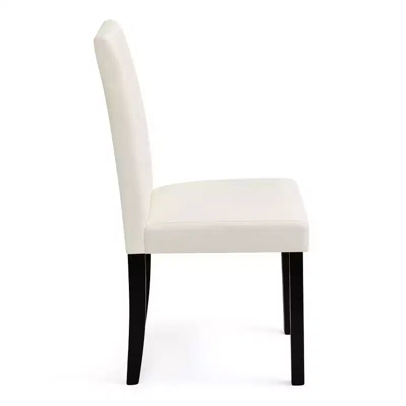 Chaise de salle à manger en bois massif et lin, chaise rembourrée