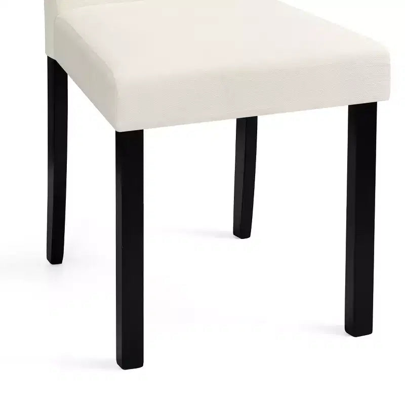 Chaise de salle à manger en bois massif et lin, chaise rembourrée