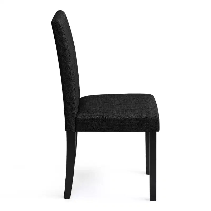Chaise de salle à manger en bois massif et lin, chaise rembourrée