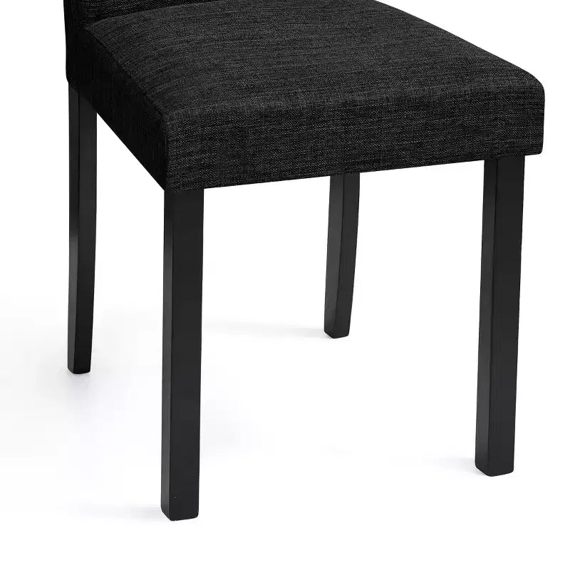 Chaise de salle à manger en bois massif et lin, chaise rembourrée