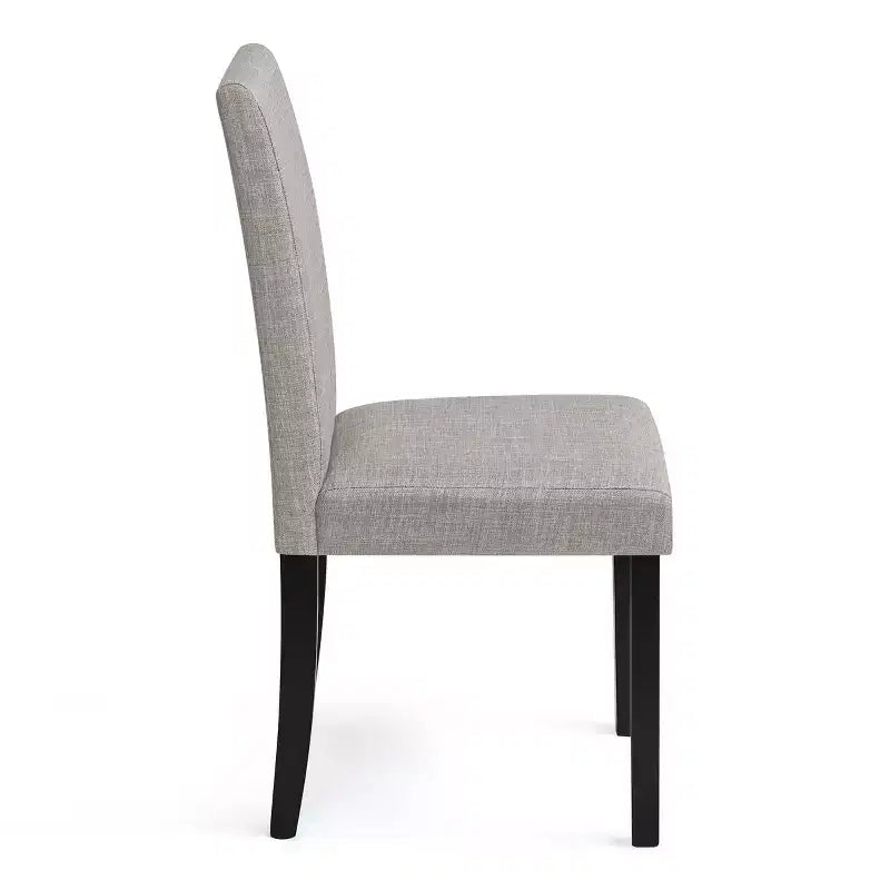 Chaise de salle à manger en bois massif et lin, chaise rembourrée