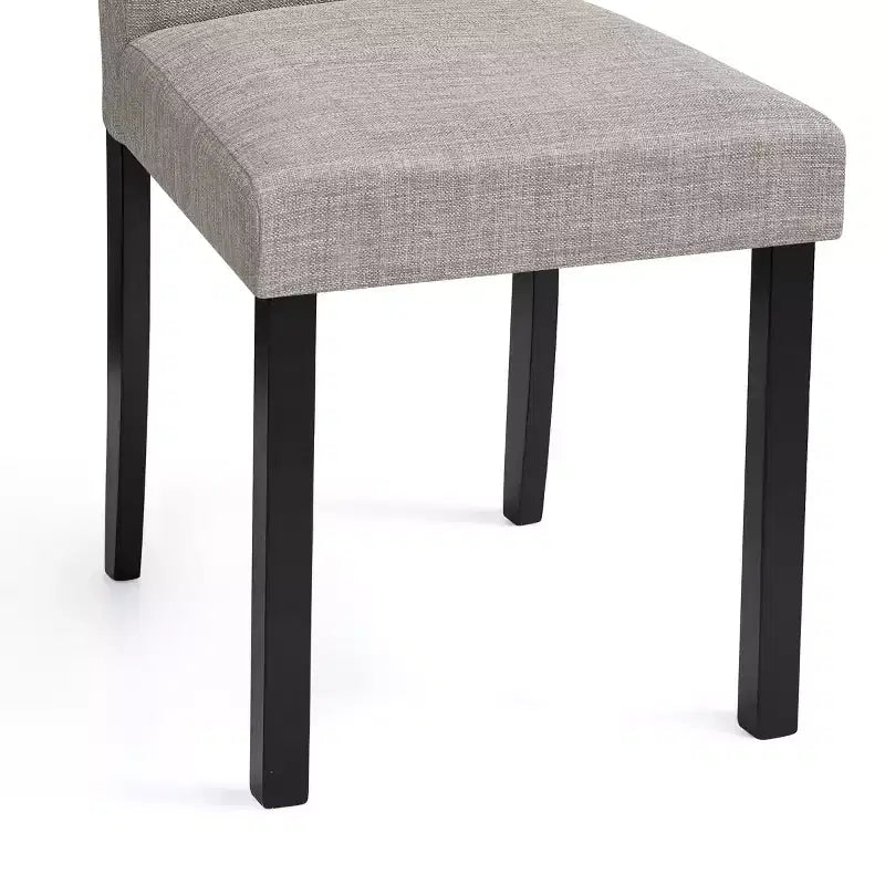 Chaise de salle à manger en bois massif et lin, chaise rembourrée