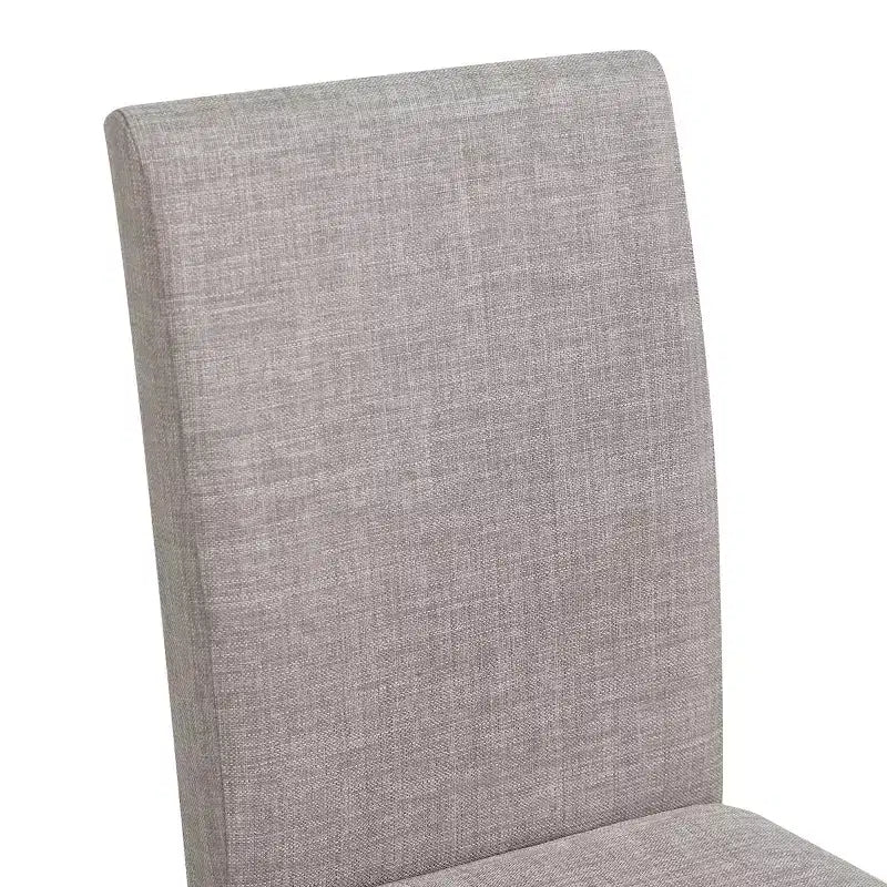 Chaise de salle à manger en bois massif et lin, chaise rembourrée