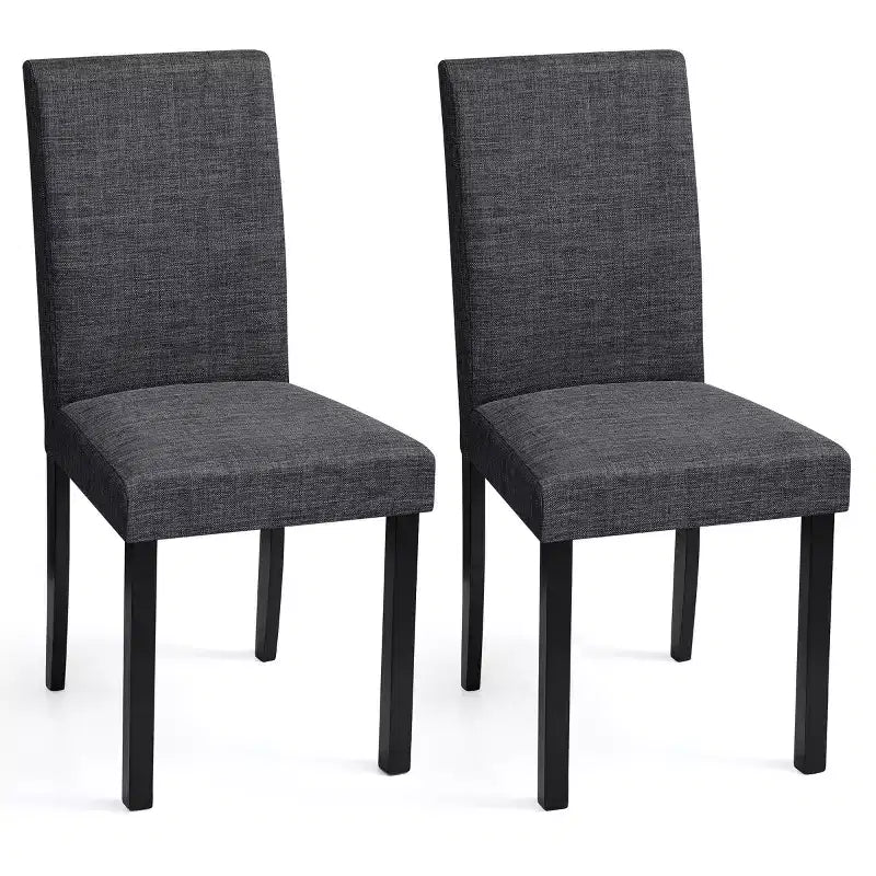 Subrtex Linen Solid Wood Dining Chair Upholstered Parsons Chair (Set of 2)