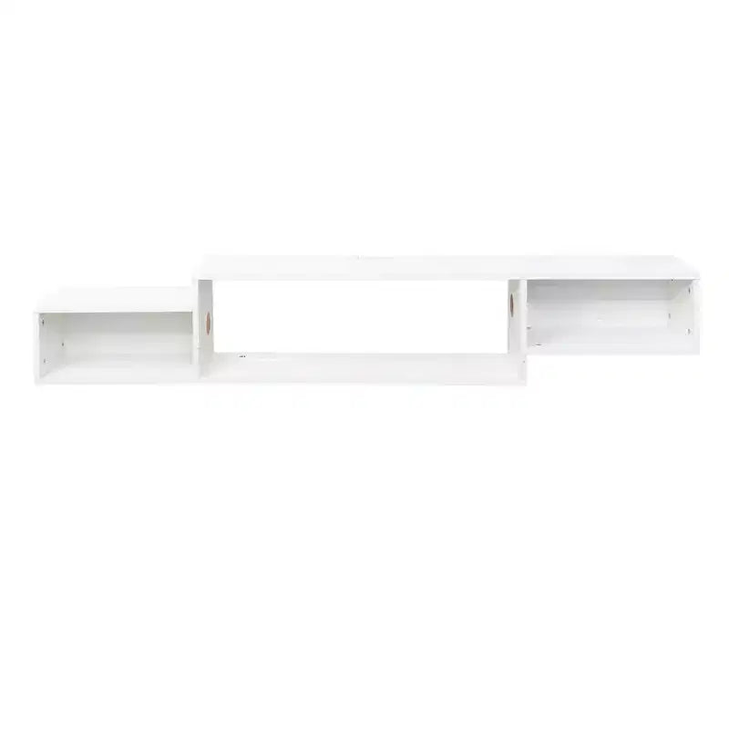 CLIHOME LED Wall Mounted Floating TV Stand, Decorative Storage Cabinets With Charging Station