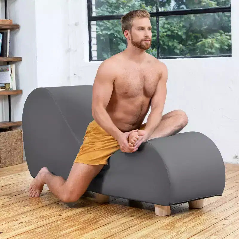 Chaise longue pour l'étirement et la relaxation, pieds en bois d'hévéa