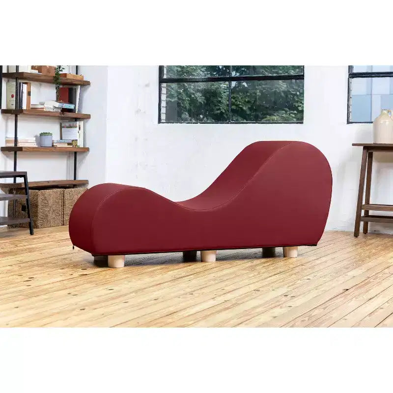 Chaise longue pour l'étirement et la relaxation, pieds en bois d'hévéa