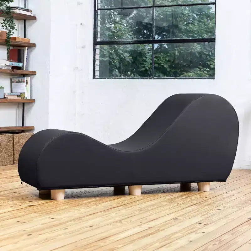 Chaise longue pour l'étirement et la relaxation, pieds en bois d'hévéa