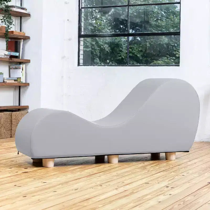 Chaise longue pour l'étirement et la relaxation, pieds en bois d'hévéa