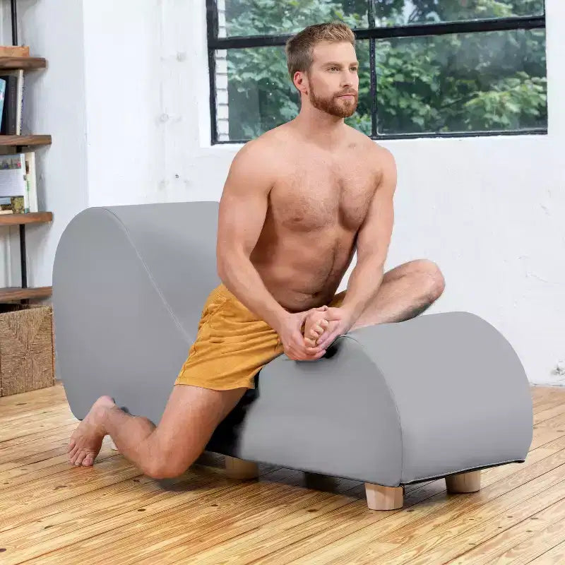 Chaise longue pour l'étirement et la relaxation, pieds en bois d'hévéa