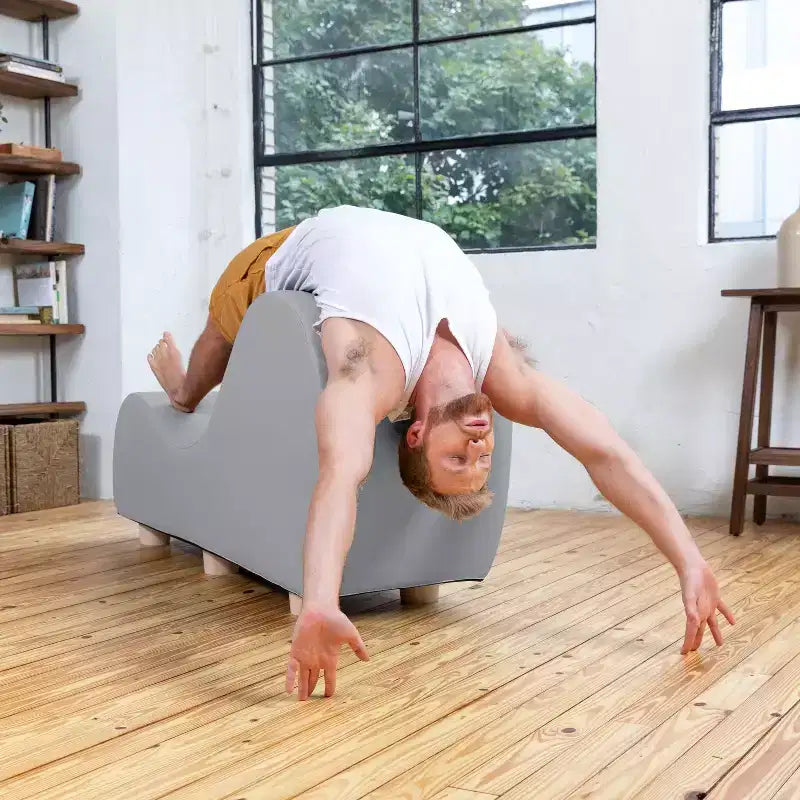 Chaise longue pour l'étirement et la relaxation, pieds en bois d'hévéa