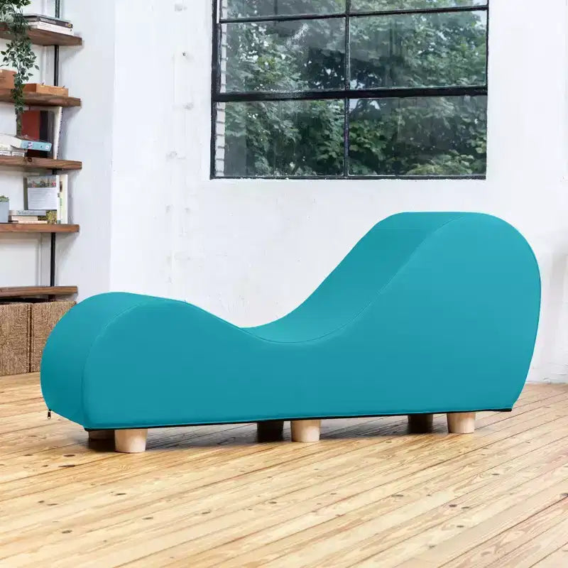 Chaise longue pour l'étirement et la relaxation, pieds en bois d'hévéa
