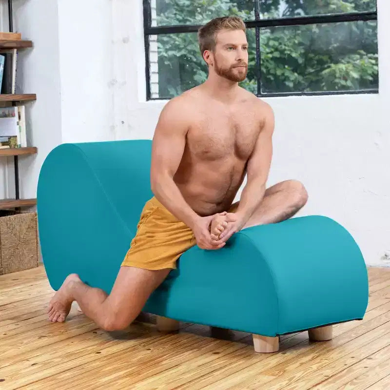 Chaise longue pour l'étirement et la relaxation, pieds en bois d'hévéa