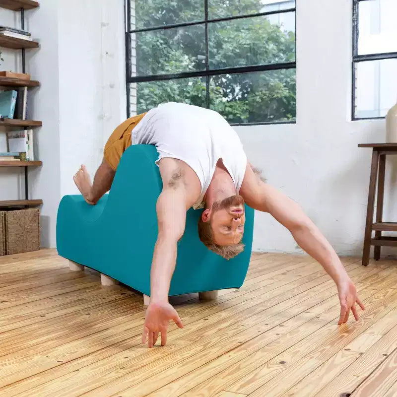 Chaise longue pour l'étirement et la relaxation, pieds en bois d'hévéa