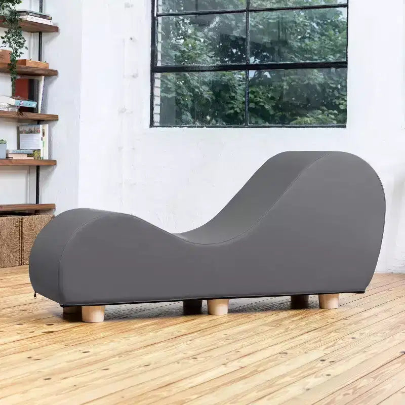 Chaise longue pour l'étirement et la relaxation, pieds en bois d'hévéa