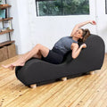 Chaise longue pour l'étirement et la relaxation, pieds en bois d'hévéa