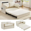 Mjkone 3 in 1 Convertible Pull Out Sleeper Sofa Bed with Pockers, Thicked Cushions , Velvet Pull out Lounge Loveseat Couch