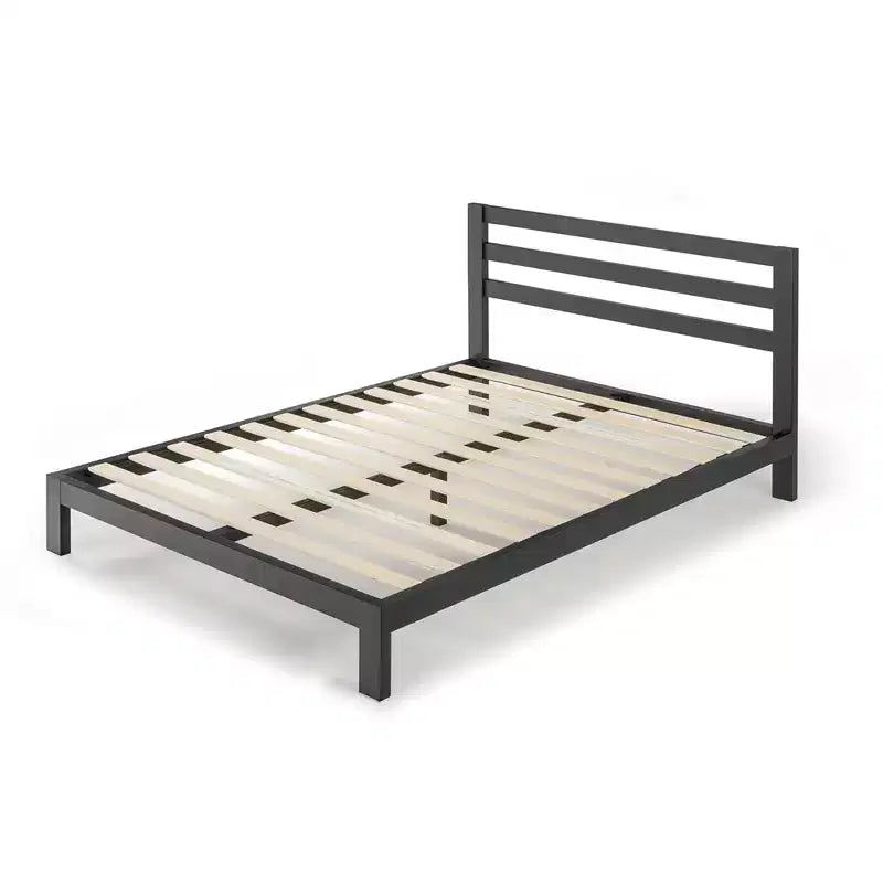 King Modernista Classic Heavy Duty Platform Bed Frame with Headboard, 10, Mellow