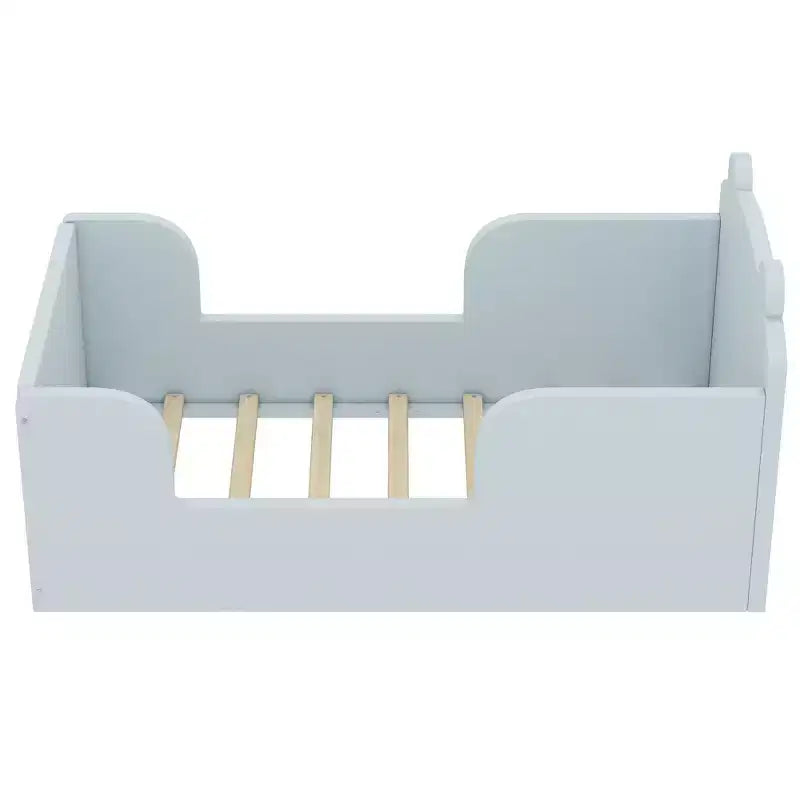 Lit d'enfant en forme d'ours pour les 3-6 ans, cadre de lit pour tout-petits avec barrière de sécurité