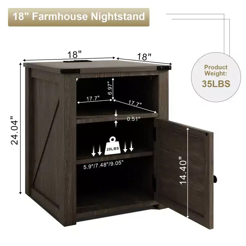 Table de chevet de ferme | Table de nuit de chevet
