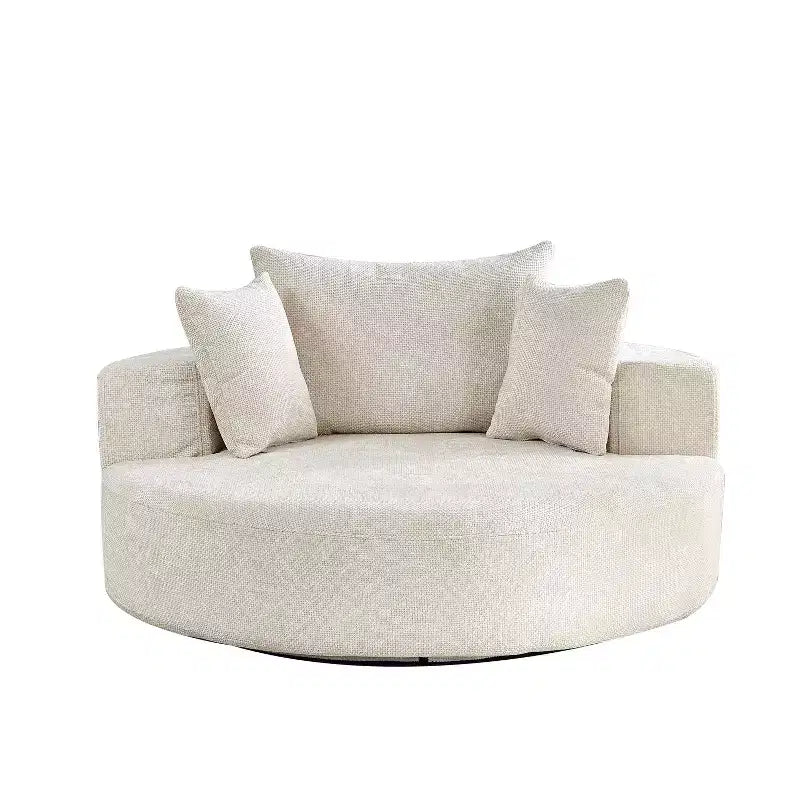 Fauteuil pivotant avec oreiller, fauteuil simple moelleux moderne
