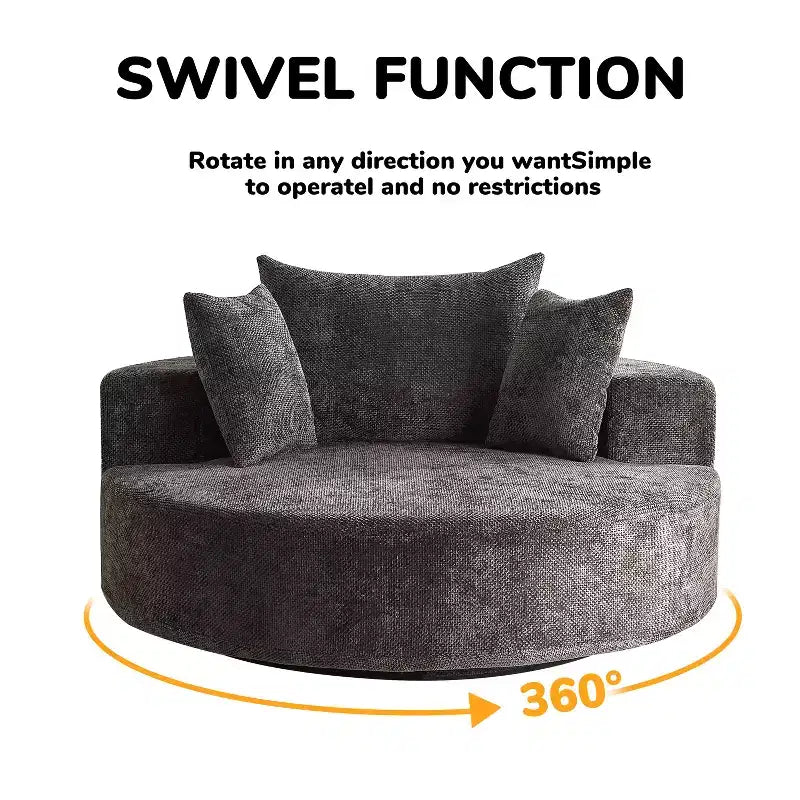 Fauteuil pivotant avec oreiller, fauteuil simple moelleux moderne