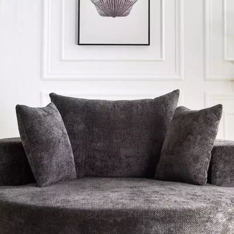 Fauteuil pivotant avec oreiller, fauteuil simple moelleux moderne