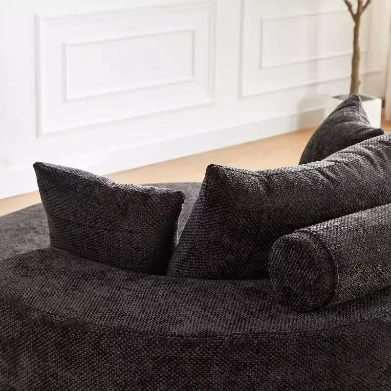 Fauteuil pivotant avec oreiller, fauteuil simple moelleux moderne