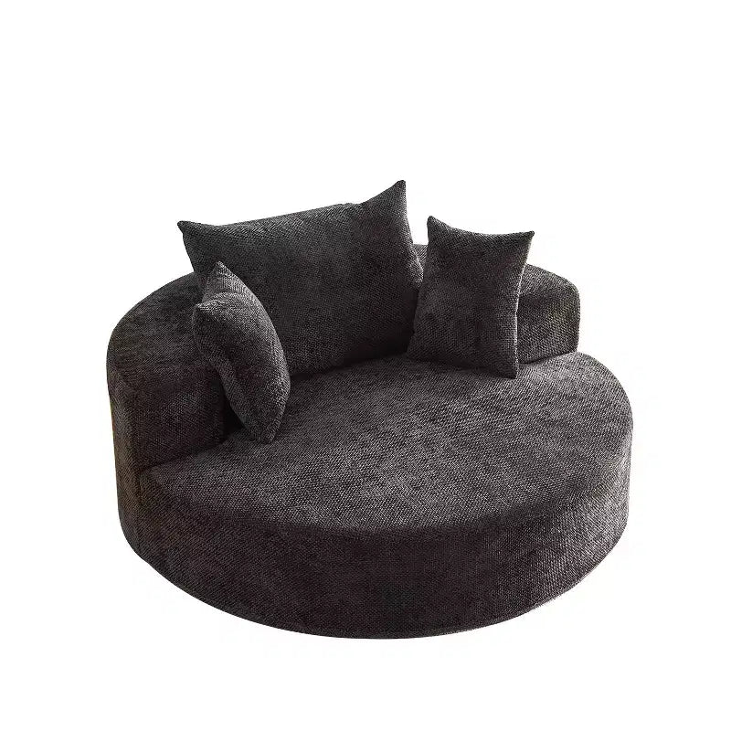 Fauteuil pivotant avec oreiller, fauteuil simple moelleux moderne
