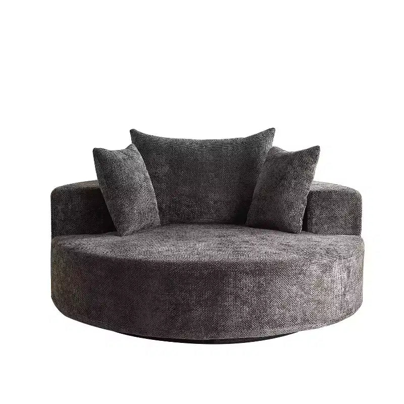 Fauteuil pivotant avec oreiller, fauteuil simple moelleux moderne