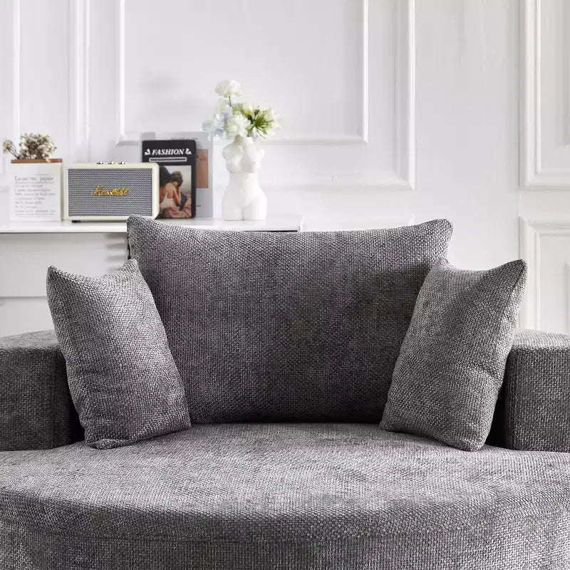 Fauteuil pivotant avec oreiller, fauteuil simple moelleux moderne