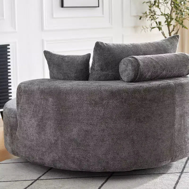 Fauteuil pivotant avec oreiller, fauteuil simple moelleux moderne