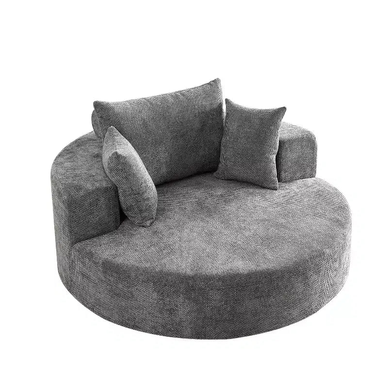 Fauteuil pivotant avec oreiller, fauteuil simple moelleux moderne