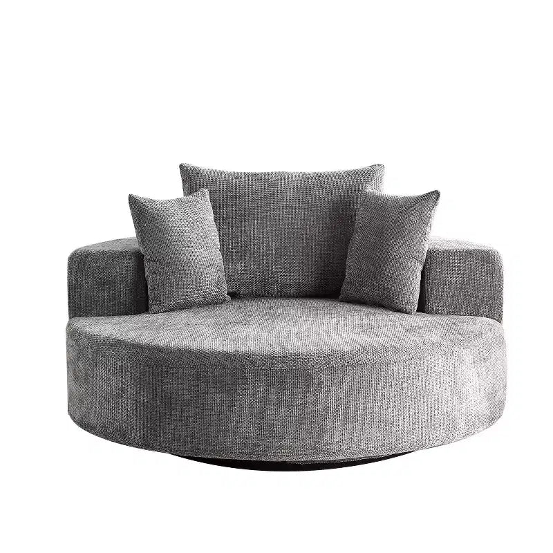 Fauteuil pivotant avec oreiller, fauteuil simple moelleux moderne