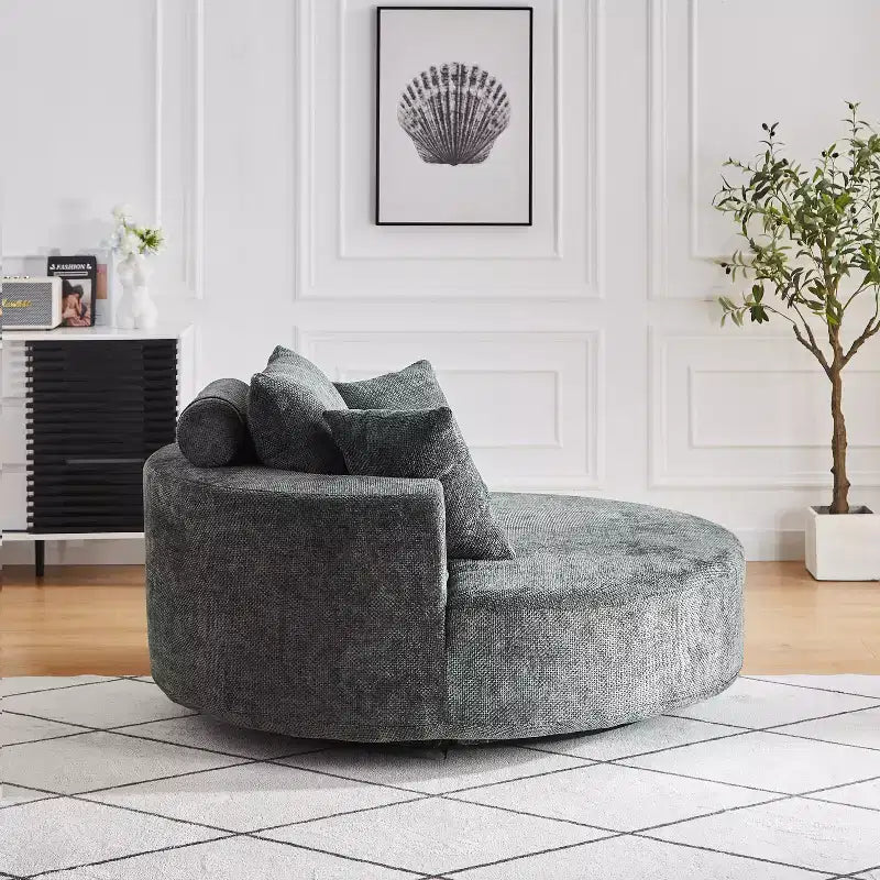 Fauteuil pivotant avec oreiller, fauteuil simple moelleux moderne