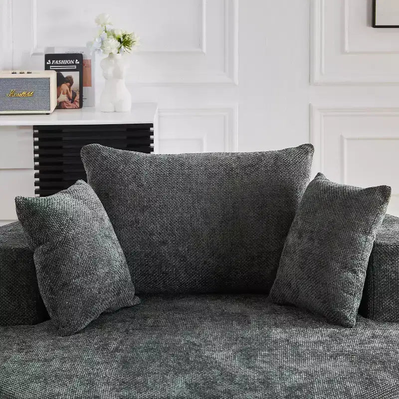 Fauteuil pivotant avec oreiller, fauteuil simple moelleux moderne