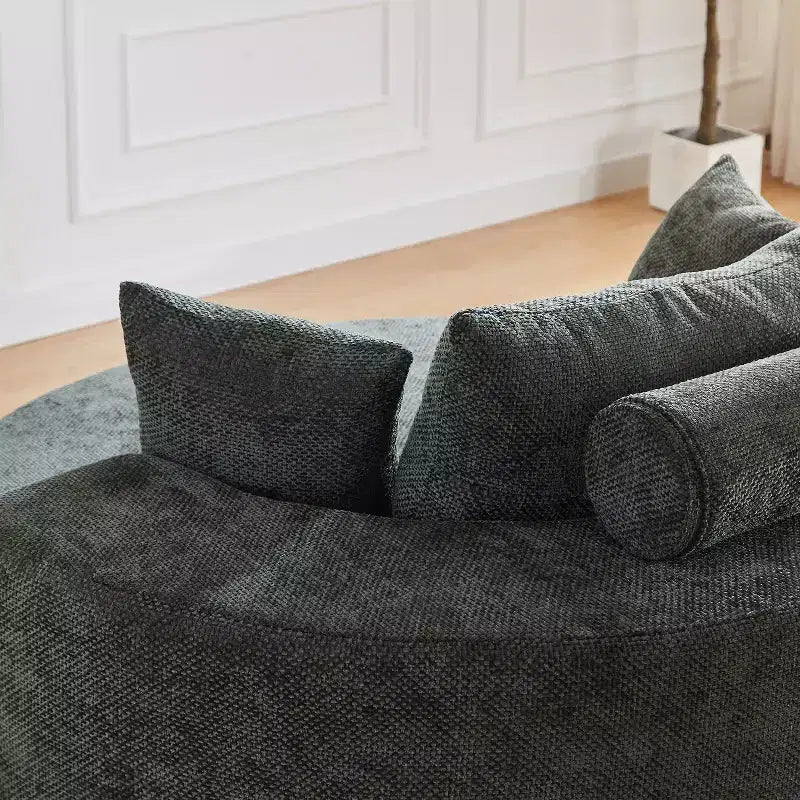 Fauteuil pivotant avec oreiller, fauteuil simple moelleux moderne