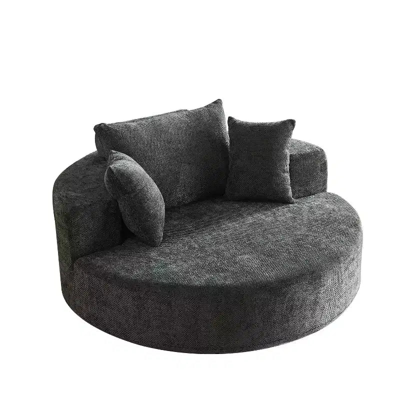 Fauteuil pivotant avec oreiller, fauteuil simple moelleux moderne