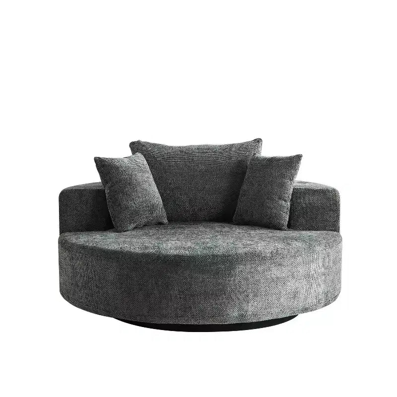 Fauteuil pivotant avec oreiller, fauteuil simple moelleux moderne