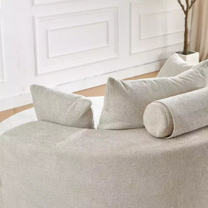 Fauteuil pivotant avec oreiller, fauteuil simple moelleux moderne