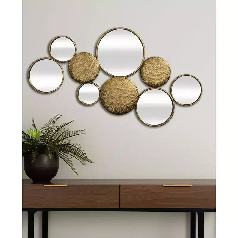 Métal doré et verre miroir