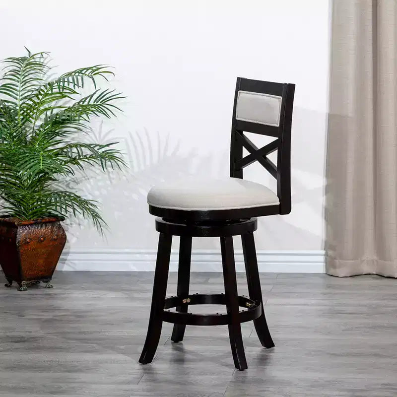 Tabouret de comptoir tournant moderne 24", chaise de salle à manger sans dossier rembourrée
