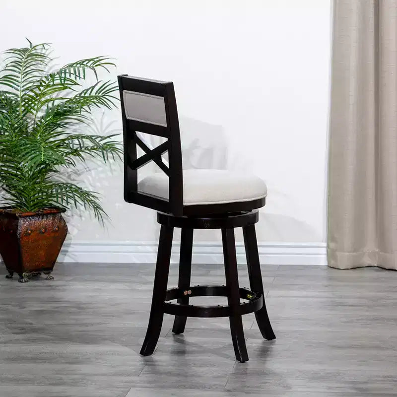 Tabouret de comptoir tournant moderne 24", chaise de salle à manger sans dossier rembourrée