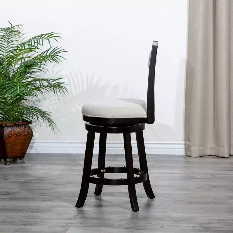 Tabouret de comptoir tournant moderne 24", chaise de salle à manger sans dossier rembourrée