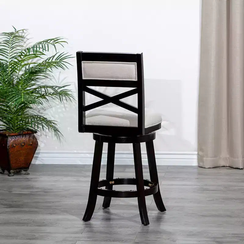 Tabouret de comptoir tournant moderne 24", chaise de salle à manger sans dossier rembourrée